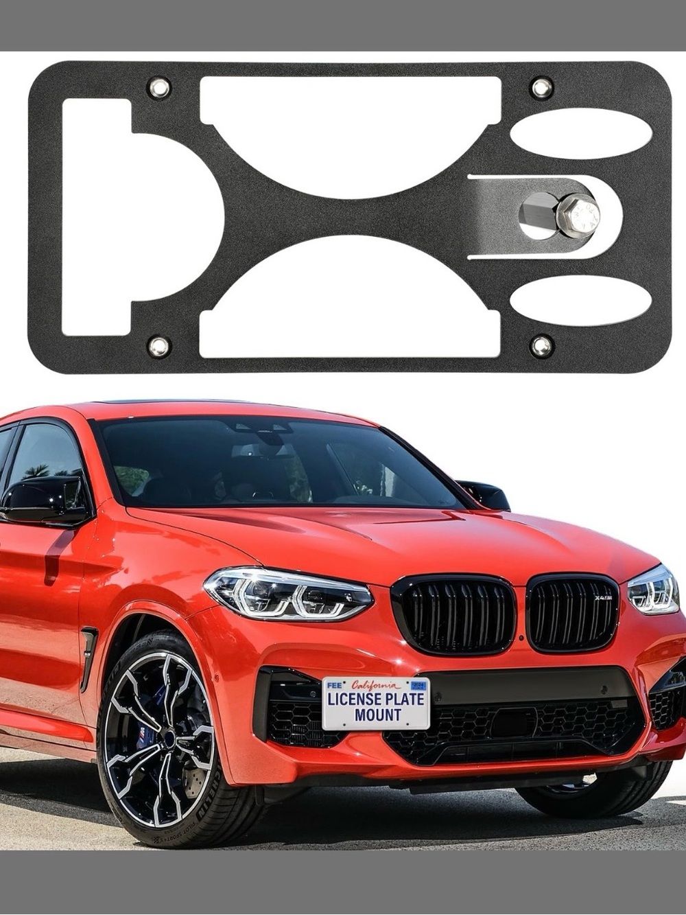 Heavy Duty Front License Plate Holder Compatible w BMW X4 2019-2024 No Drill